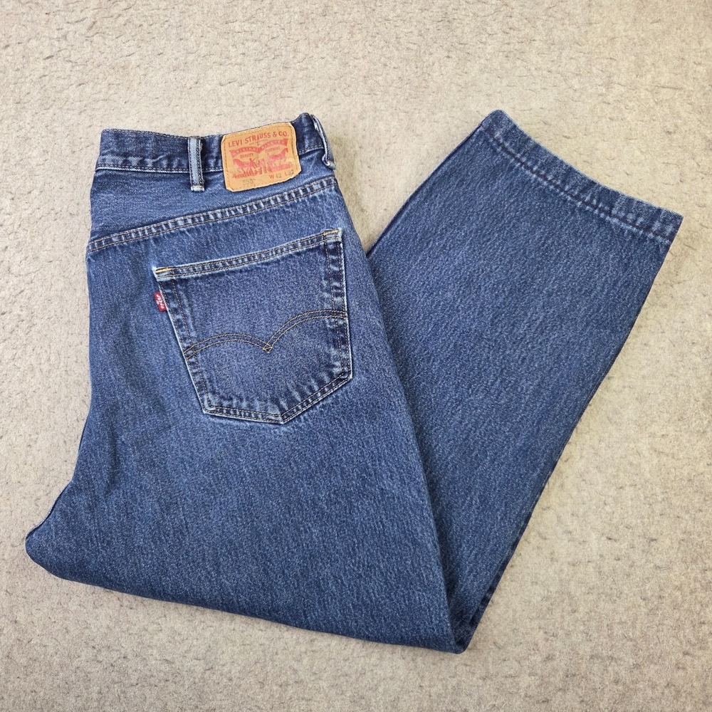 Levis 550 Stonewash Mens 42x32 (Fits 42x28) Blue Dark Wash Relaxed Baggy Fit